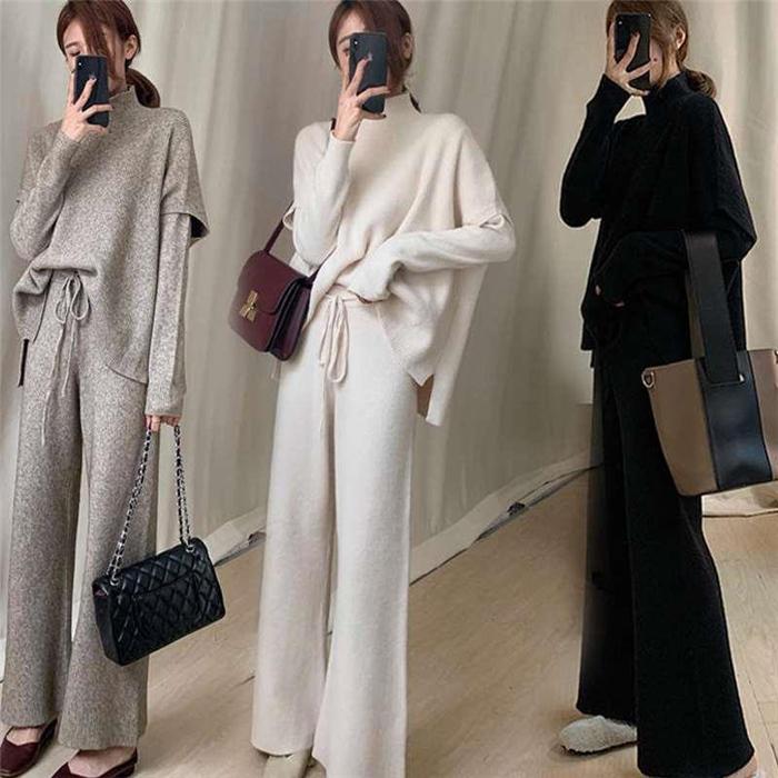 パンツセットアップ レデイーズ 40代 長袖 上下セット 3点セット