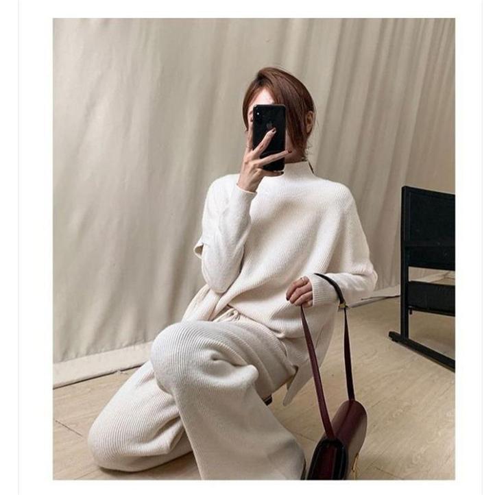 セットアップ レデイーズ 3点セット ニット ベスト インナーニット ガウチョパンツ 無地 大きいサイズ ゆったり 大人 女子 通勤 春 秋 体型カバー 着痩せ シンプ パンツセットアップ レデイーズ 40代 長袖 上下セット 3点セット