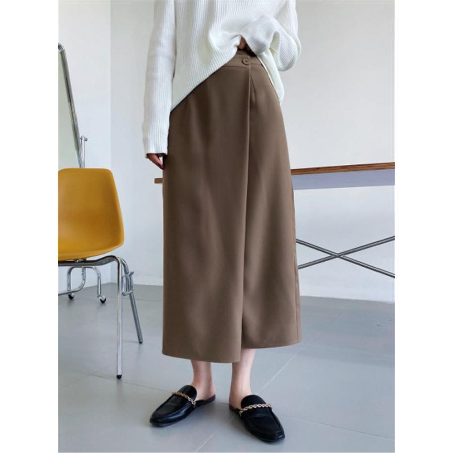 ロングスカート ハイウエスト Aライン オフィス OL 無地 S~XL 事務服 Aラインスカート レディースフォーマルスーツスカート 春