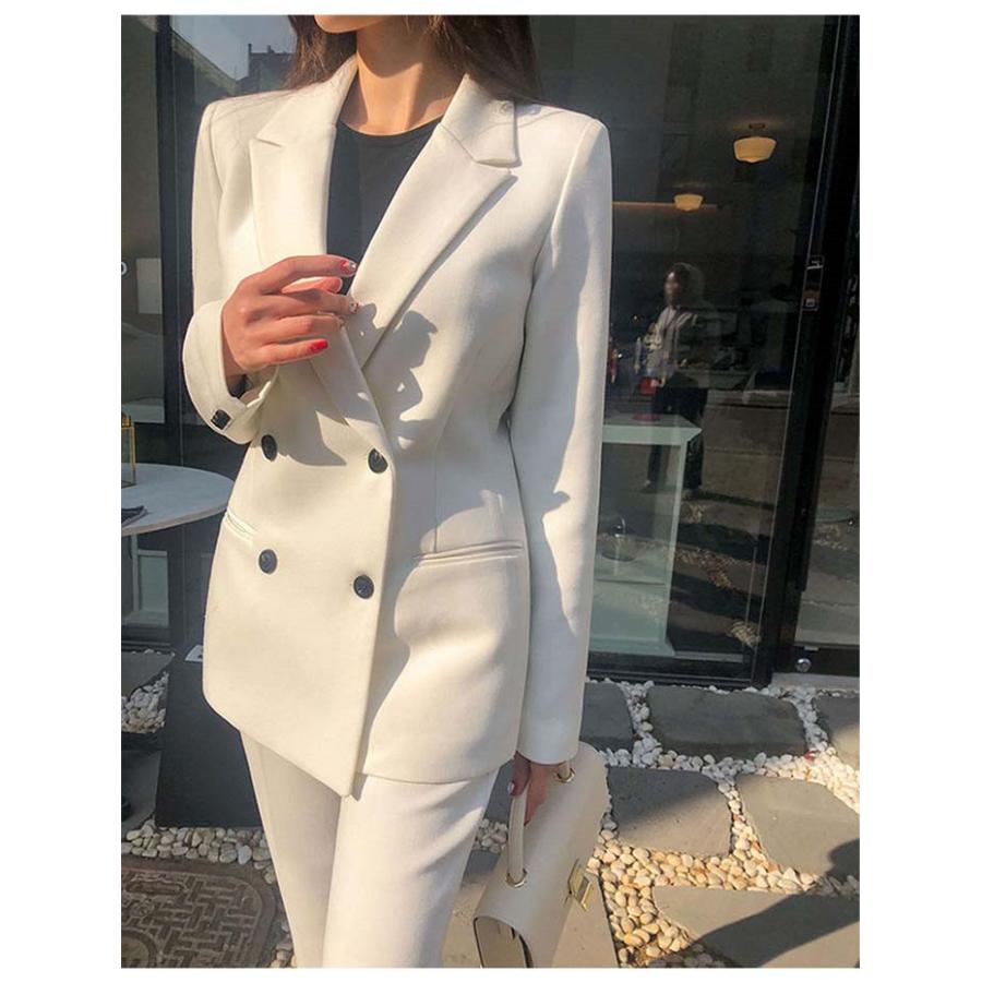 スーツ セットアップ パンツスーツ レディース ロングパンツ