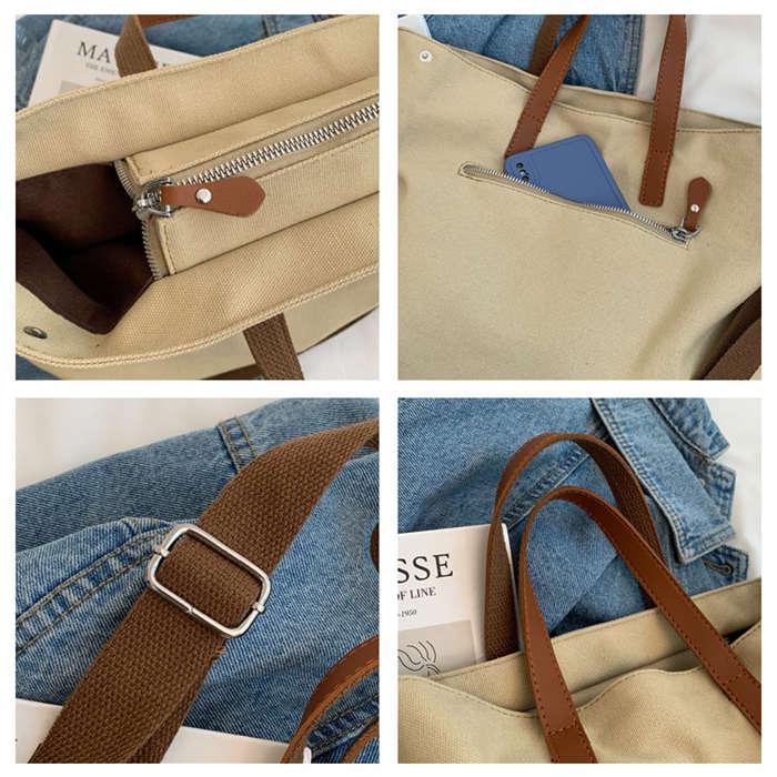 ほぼ未使用 SHIPS 大容量 トートバッグ 肩掛け可 A4収納 シボ加工 通勤 トートバッグ レディース キャンバス 大きめ 帆布バッグ A4 大