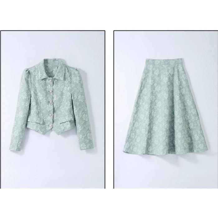 セットアップ レディース スーツ スカート Aライン フォーマル 花柄