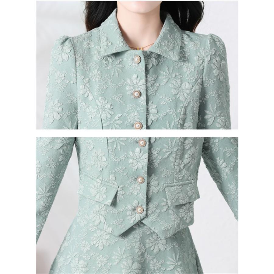 セットアップ レディース スーツ スカート Aライン フォーマル 花柄