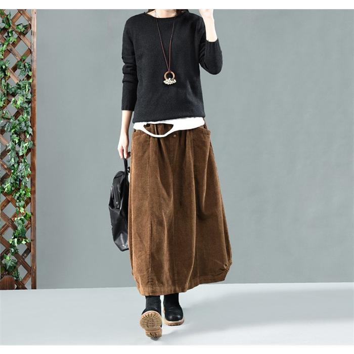45R コーデュロイスカート コーデュロイスカート レディース ロングスカート Aライン 春 秋