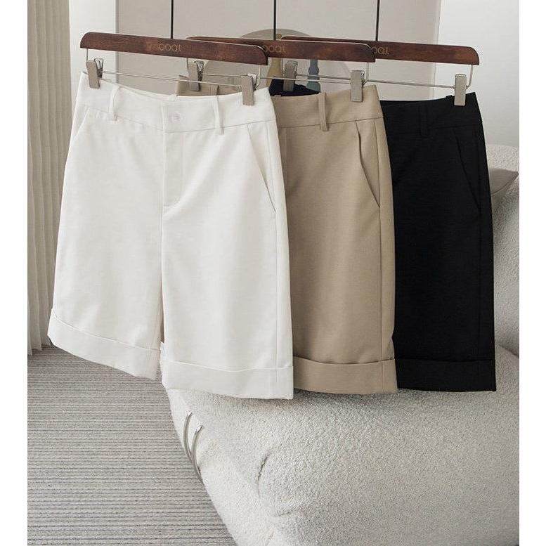 ハーフパンツ レディース ショートパンツ 膝丈 ５分丈 ミディアム丈 ボトムス パンツ 無地 春夏 秋冬 股上深め すっきりフィット シンプル 上品 きれいめ |  | 11