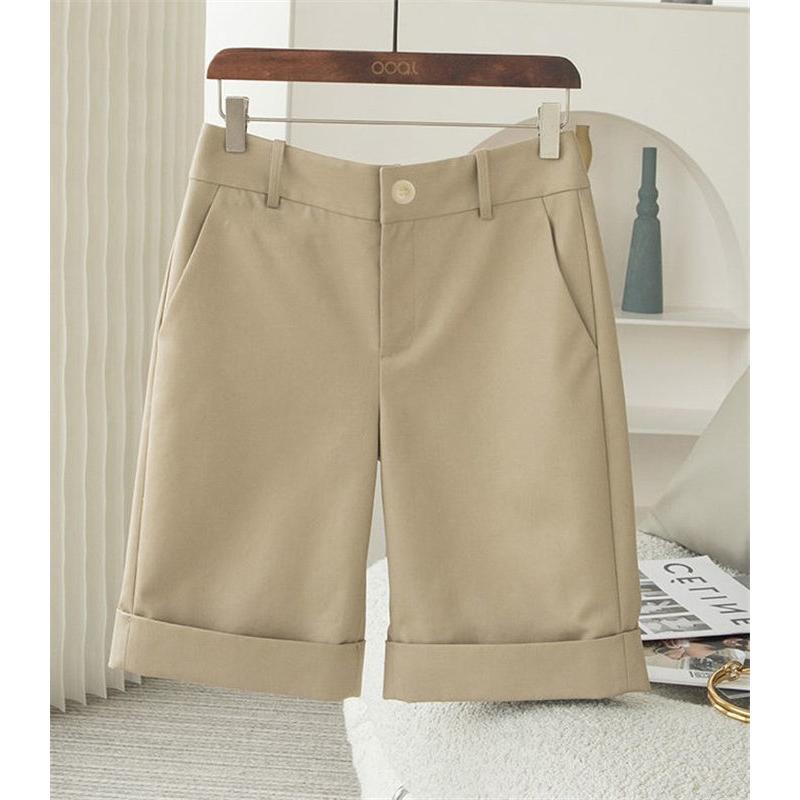 ハーフパンツ レディース ショートパンツ 膝丈 ５分丈 ミディアム丈 ボトムス パンツ 無地 春夏 秋冬 股上深め すっきりフィット シンプル 上品 きれいめ |  | 07