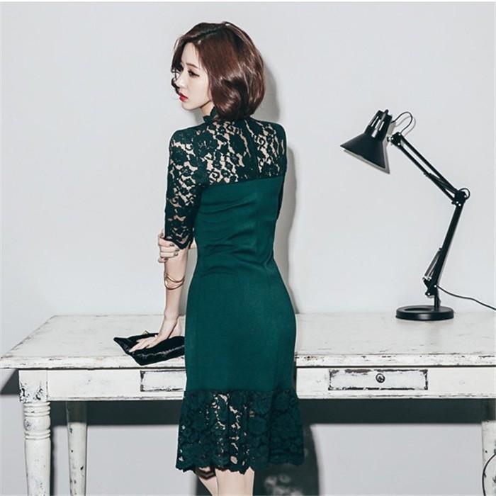 パーティードレス 結婚式 ドレス 袖あり 膝丈 ハイネック タイト レース レディース ワンピースドレス 二次会 お呼ばれ 披露宴 成人式 演奏会 お洒落 上品 Xd Ad 0111 Youdear 通販 Yahoo ショッピング