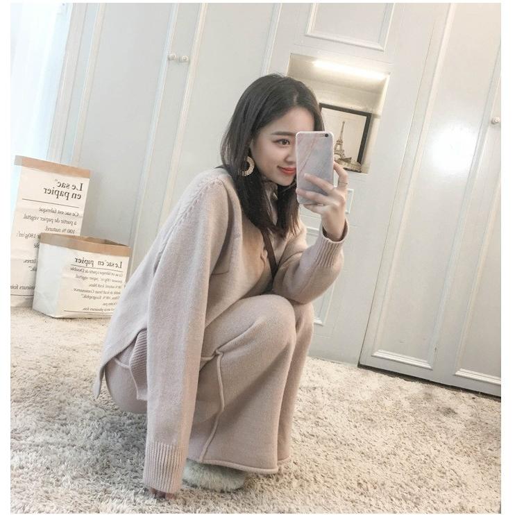 セットアップ ニット レディース 秋冬 パンツスーツ 上下セット 2点セット トップス セーター スリット ガウチョパンツ ワイドパンツ ロング丈 ゆったり 30代 Xd Ad 01 Youdear 通販 Yahoo ショッピング