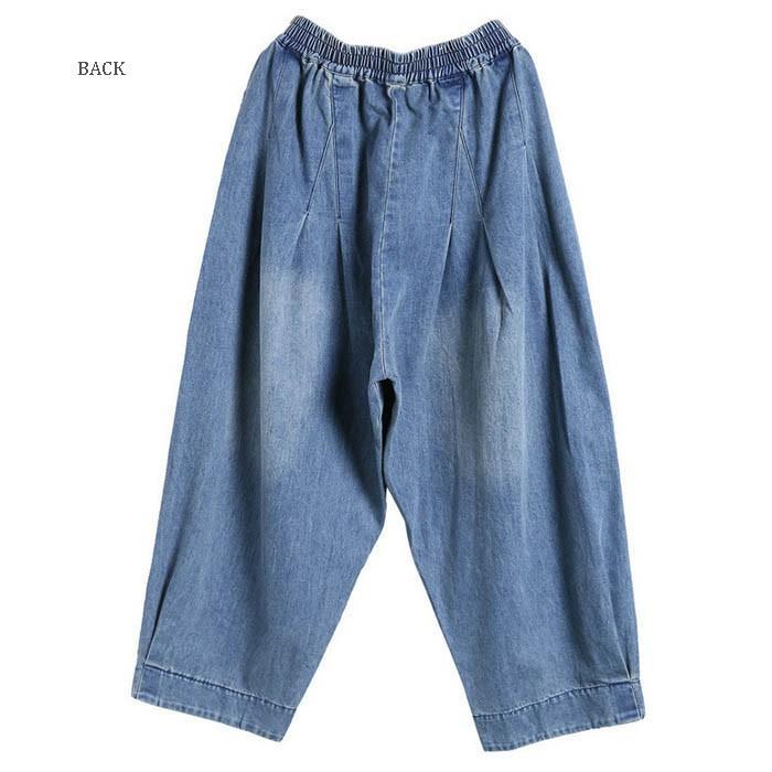 サルエルパンツ デニムパンツ コクーンデニム サーカスパンツ パッチ