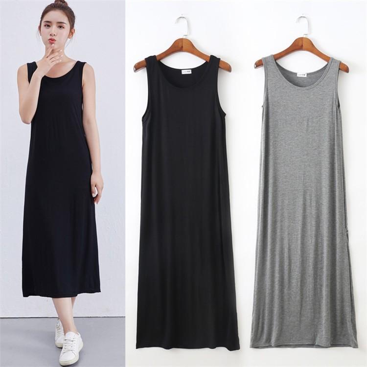 ワンピース レディース ロング丈 カットソーワンピース タンクトップワンピース インナーワンピース 着痩せ 春 夏 ノースリーブ 無地 大きいサイズ おしゃれ Xd Bj 0065 Youdear 通販 Yahoo ショッピング