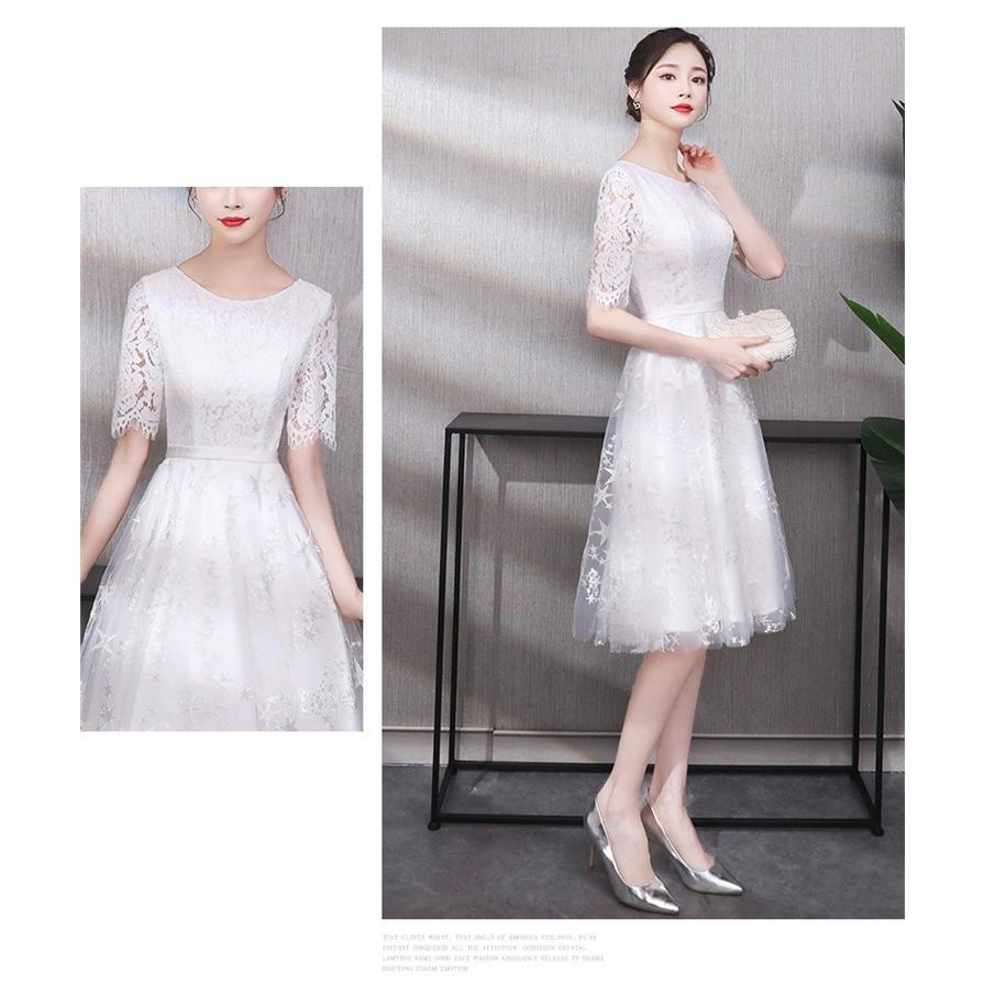 ドレス レディース パーティドレス 結婚式 ワンピース 袖あり