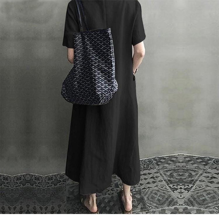 ワンピース 夏 レディース ロングワンピース ミモレ丈 半袖 春 綿麻 V