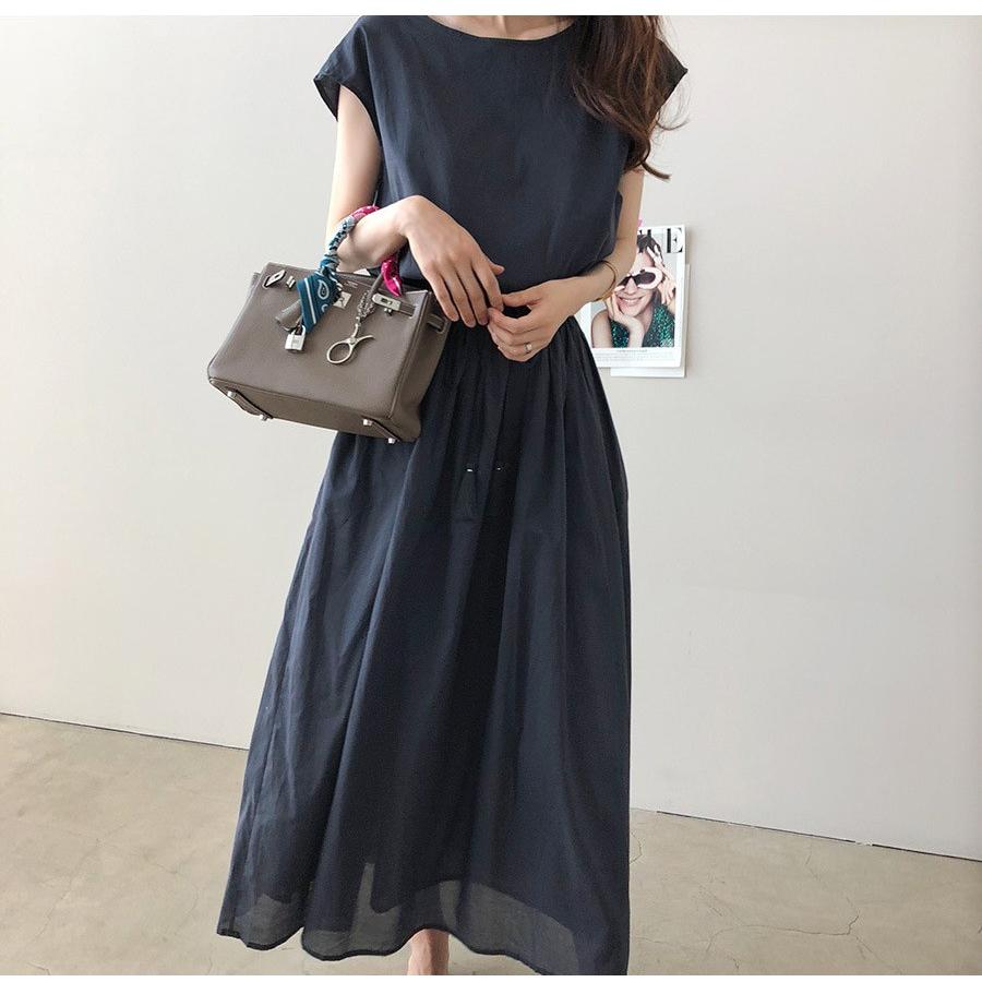 ロングワンピース 夏 半袖 コットン ゆったり 無地 ベルト付き 体型カバー Aライン おしゃれ ママワンピース 上品 大人 夏物 Yll Qc7932 Youdear 通販 Yahoo ショッピング