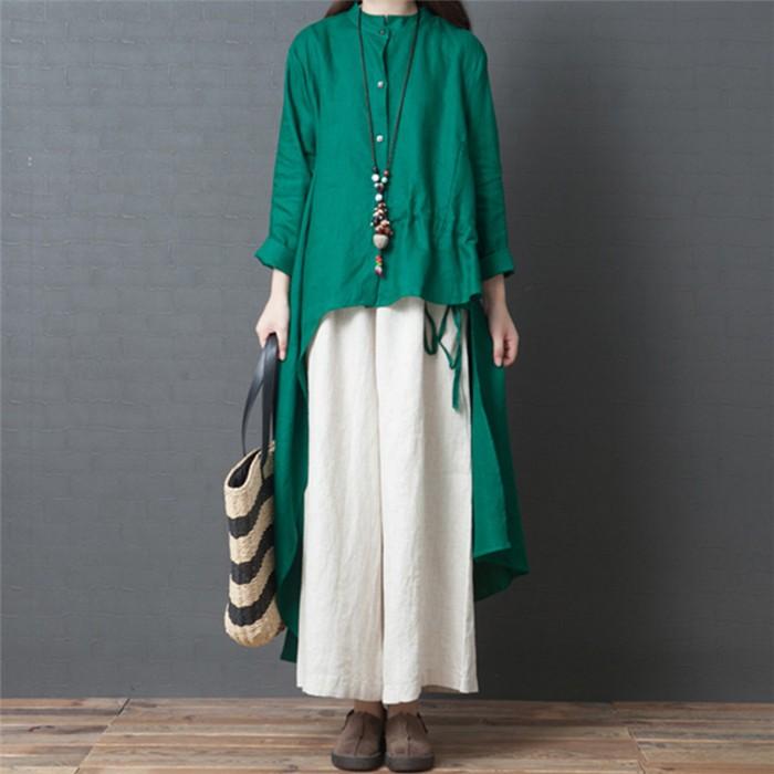 人気トレンド セットアップ ガウチョパンツ レディース ワンピース ロングシャツ 長袖 2点セット 上下セット 綿麻 ワイドパンツ 着痩せ 体型カバー ゆ 公式限定新作 送料無料 Farmerscentre Com Ng