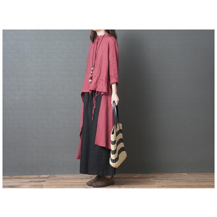 セットアップ ガウチョパンツ レディース ワンピース ロングシャツ 長袖 2点セット 上下セット 綿麻 ワイドパンツ 着痩せ 体型カバー ゆったり 大きいサイズ Yxf Ljt3 Youdear 通販 Yahoo ショッピング