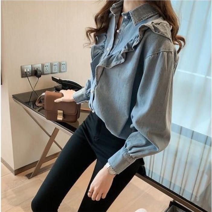 デニムシャツ ブラウス レディース きれいめ 40代 春秋 上品 長袖