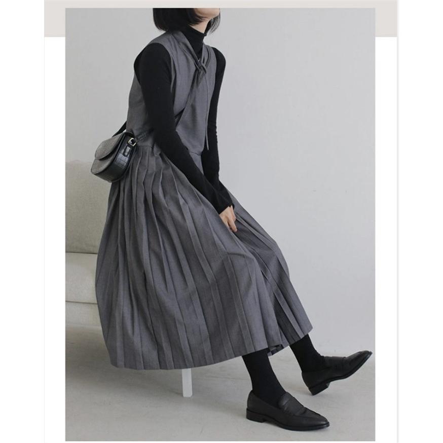 ロングワンピース ワンピース レディース タンクワンピース プリーツスカート ジャンパースカート ジャンスカ リゾート 大人 シンプル 可愛い 秋冬 重ね着 40代 Zj 067 Youdear 通販 Yahoo ショッピング