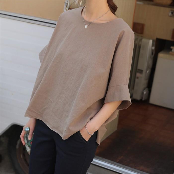 Tシャツ レディース きれいめ 40代 春夏 上品 半袖tシャツ 無地 リネントップス 快適 オシャレ 韓国風 ゆったりブラウス 体型カバーtシャツ 大きいサイズ Zj Bl 0013 Youdear 通販 Yahoo ショッピング