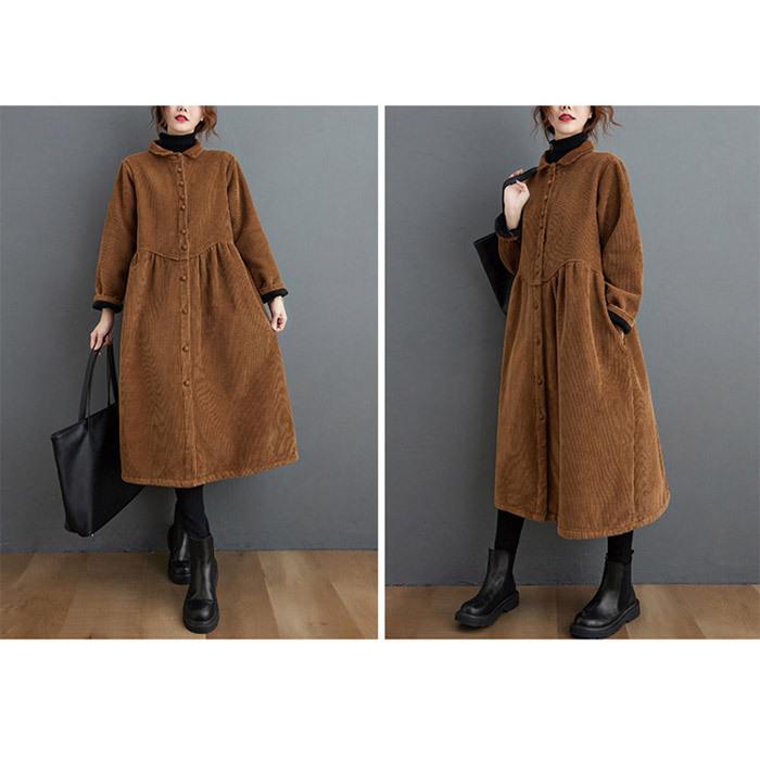 コーデュロイコート ロング丈 コート レディース ジャケット アウター 長袖 ロングコート ボア 裏ボア 裏起毛 コーデュロイ 防寒 厚手 大きいサイズ Zp 021 Youdear 通販 Yahoo ショッピング