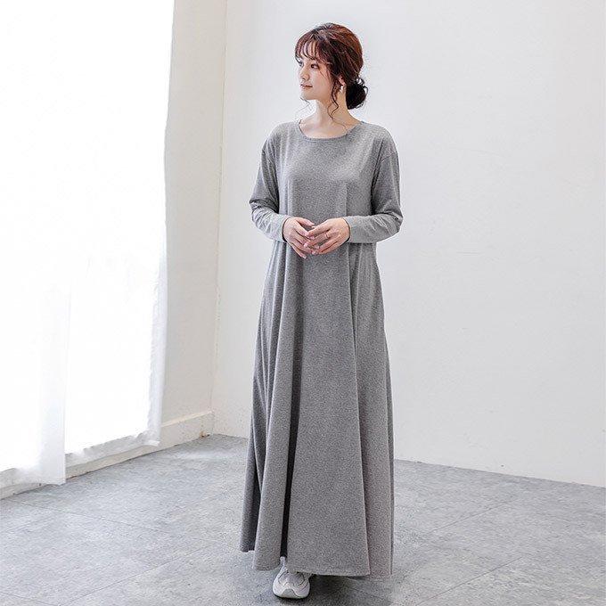 マキシ丈ワンピース 長袖 レディース ラウンドネック フレアワンピース ロング丈 ワンピー Zp Cg 199 Youdear 通販 Yahoo ショッピング