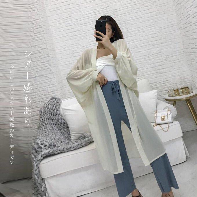 Uvカットシアー シフォン ロングカーディガン 夏新作 コーデ レディース 冷え防止 冷房 羽織 透け感 M L Xl 母の日 21 Zp Cj 034 Youdear 通販 Yahoo ショッピング