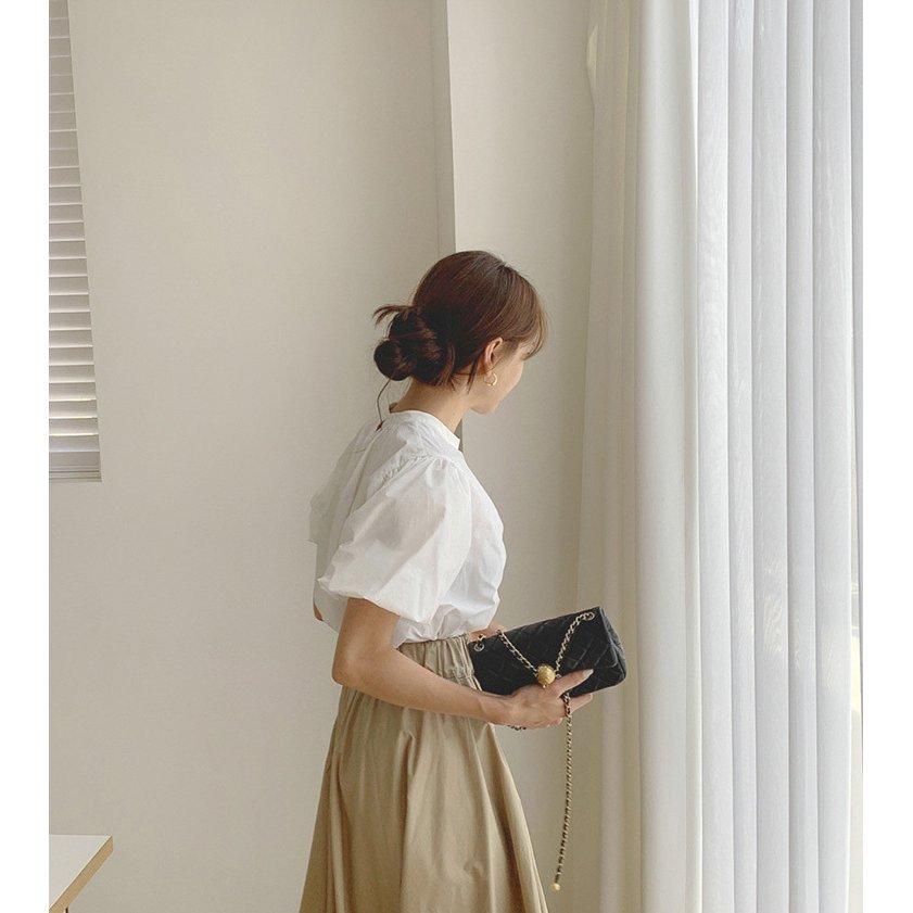 セットアップ レディース 40代 春夏 通勤セットアップ リネン 半袖ブラウス白 パフスリーブ ロング丈aラインスカート オシャレ 韓国風上下セット カジュアル 最新作の