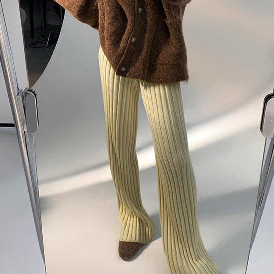 ワイドリブニットパンツ GU(ジーユー)の「ワイドリブニットパンツ(セットアップ可能