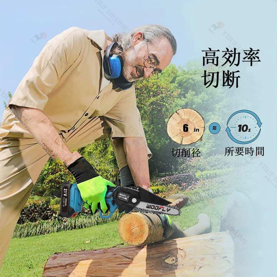 人気商品は ミニチェーンソー DIY 園芸用 バッテリー2個付き 充電式 