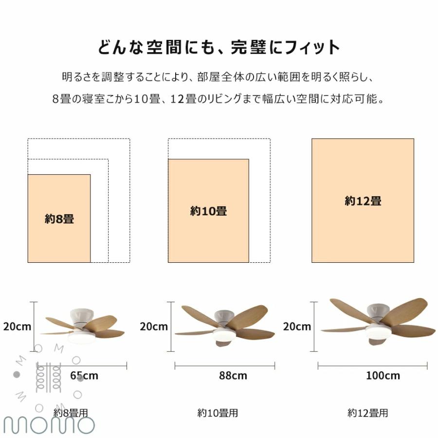 シーリングファンライト 5枚羽根 大風量 LED 扇風機付き照明 調光調色