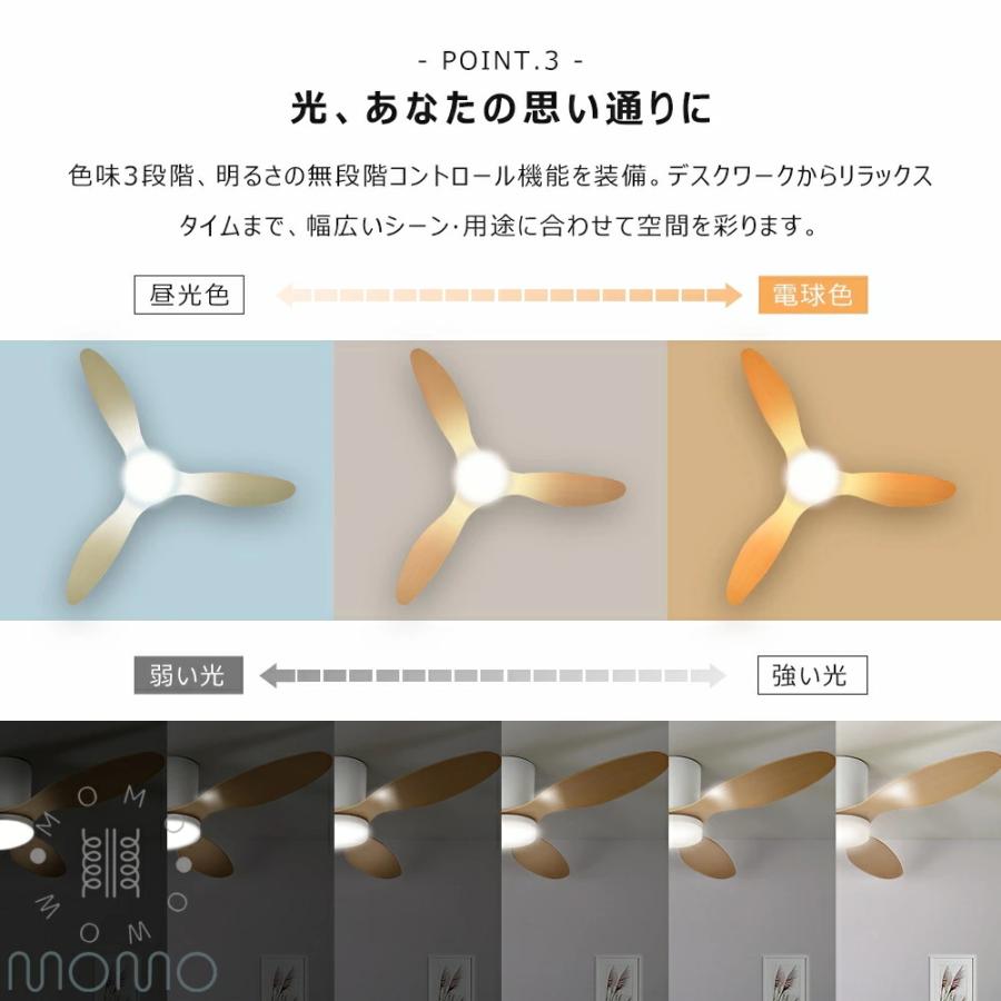 シーリングファンライト 5枚羽根 大風量 LED 扇風機付き照明 調光調色