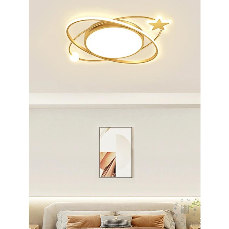 シーリングライト 北欧 LED リビング 寝室 子供部屋 かわいい おしゃれ 星デザイン 調光調色 LED常夜灯 LEDシーリング 6畳 8畳 10畳 電気 アッパーライト LEDの画像