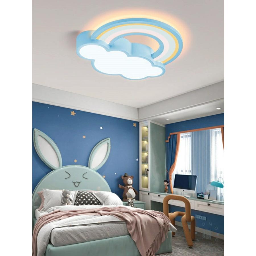 シーリングライト LED 北欧 虹と雲のデザイン おしゃれ リビング 寝室 子供部屋 調光調色 LED常夜灯 かわいい シンプル LEDシーリング 6畳8畳10畳12畳 電気の画像