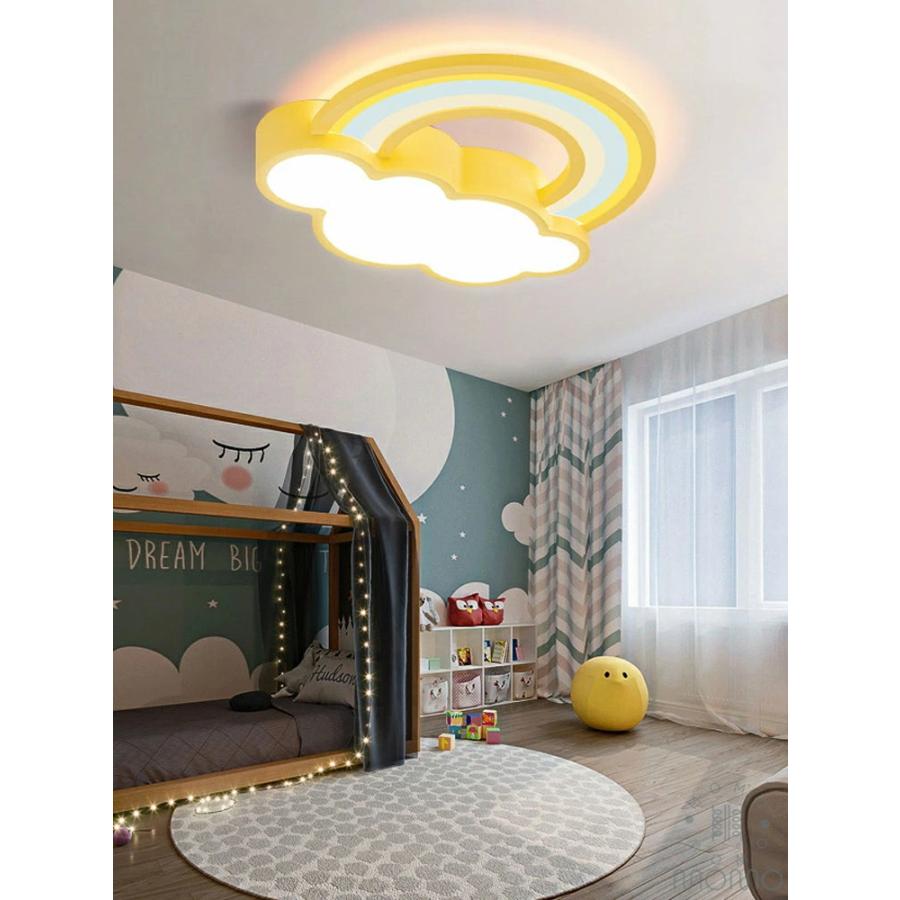 シーリングライト LED 北欧 虹と雲のデザイン おしゃれ リビング 寝室 子供部屋 調光調色 LED常夜灯 かわいい シンプル LEDシーリング 6畳8畳10畳12畳 電気の画像