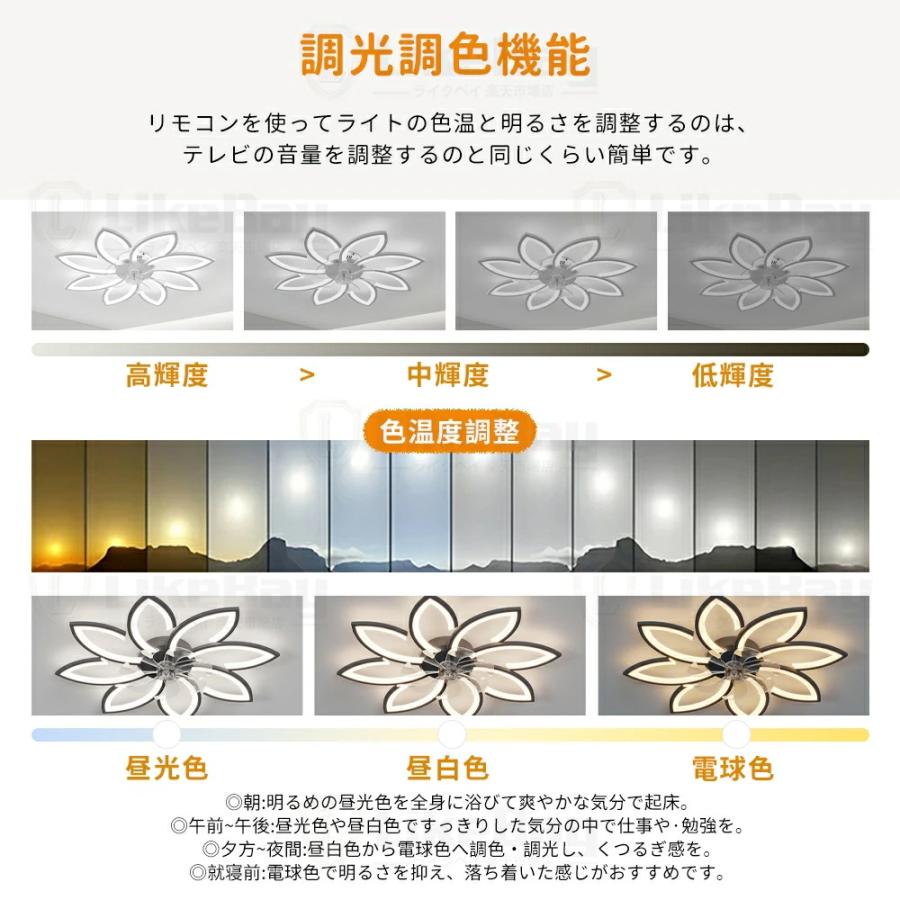 シーリングファン 花形 シーリングファンライト LED 薄型 照明 ライト