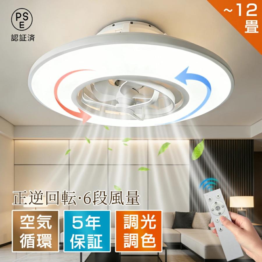 シーリングファンライト 首振り led シーリングライト ファン付き