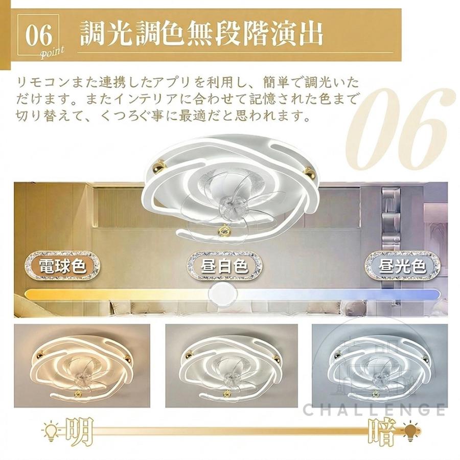シーリングファンライト 360°首振り LED 薄型 北欧 10畳 12畳 正逆回転 シーリングライト ファン付き 静音 シーリングファン 循環扇 DCモーター 風速6段階 新品_7