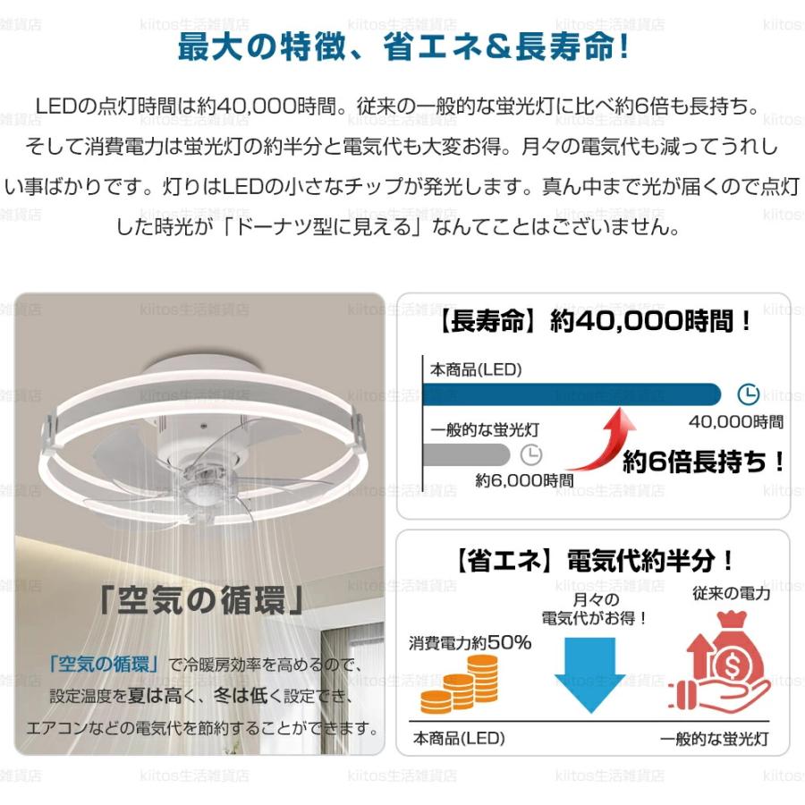 シーリングファンライト 首振り DCモーター LED照明 おしゃれ 北欧
