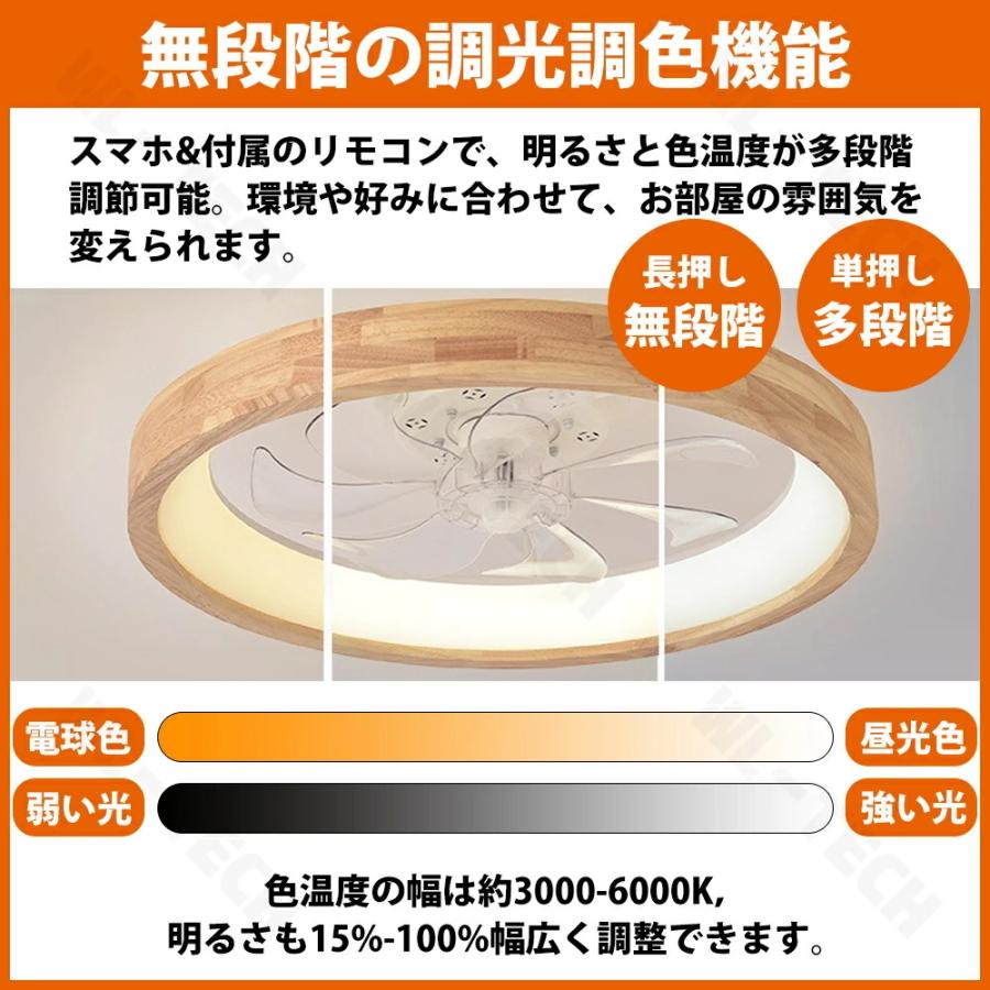 シーリングファン 天然木 シーリングファンライト ファン付 LED