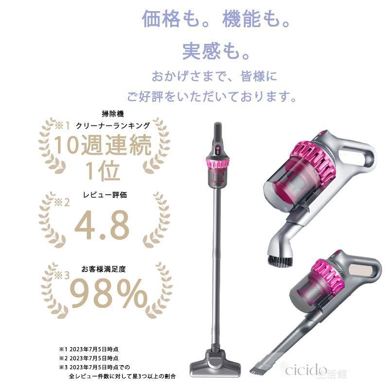掃除機 コードレス 強力 充電式 サイクロン 28000pa 4WAY 軽量 静音