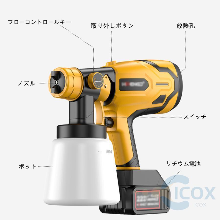 スプレーガン 電動 コードレススプレーガン 充電式 家庭用 小型電動式