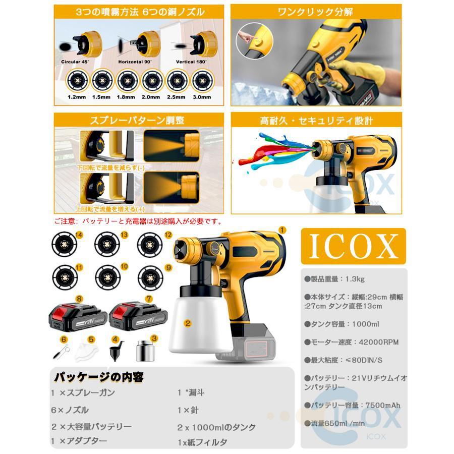 スプレーガン 電動 コードレススプレーガン 充電式 家庭用 小型電動式