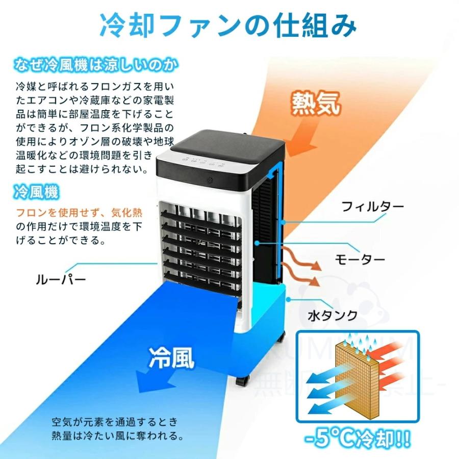 冷風機 2026新型 10L大容量 冷風扇 冷風扇風機 保冷剤5個付き リモコン