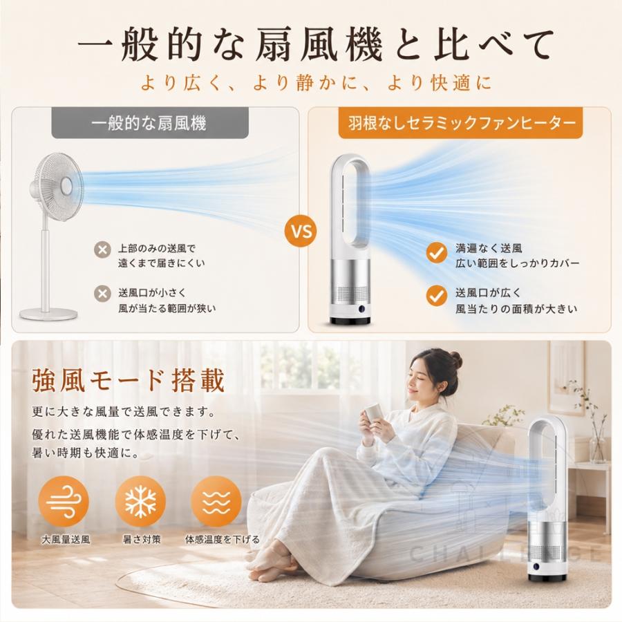 冷風機 扇風機 空気清浄機 羽根なし 強力 強風 セラミックヒーター