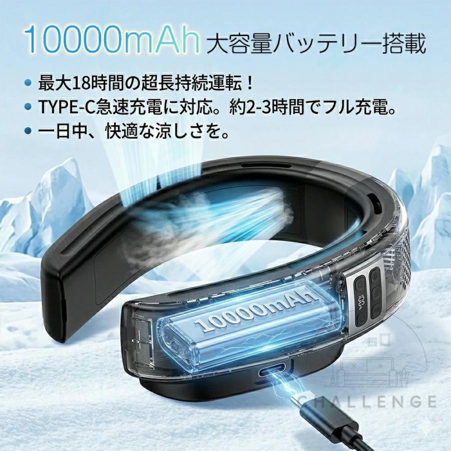 首掛け扇風機 ネッククーラー 2つ冷却プレート クーラーネック 扇風機