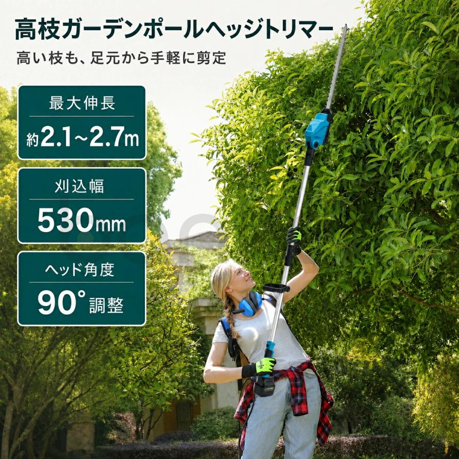 充電式ポールヘッジトリマー ヘッジトリマー 充電式 ポールヘッジトリマー コードレス たかえだ