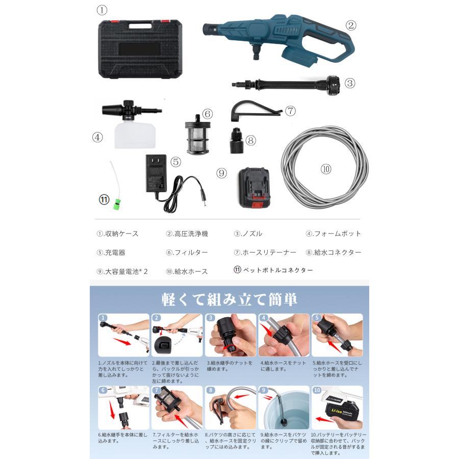 高圧洗浄機 コードレス 充電式 小型 家庭用 強力噴射 充電式高圧洗浄機