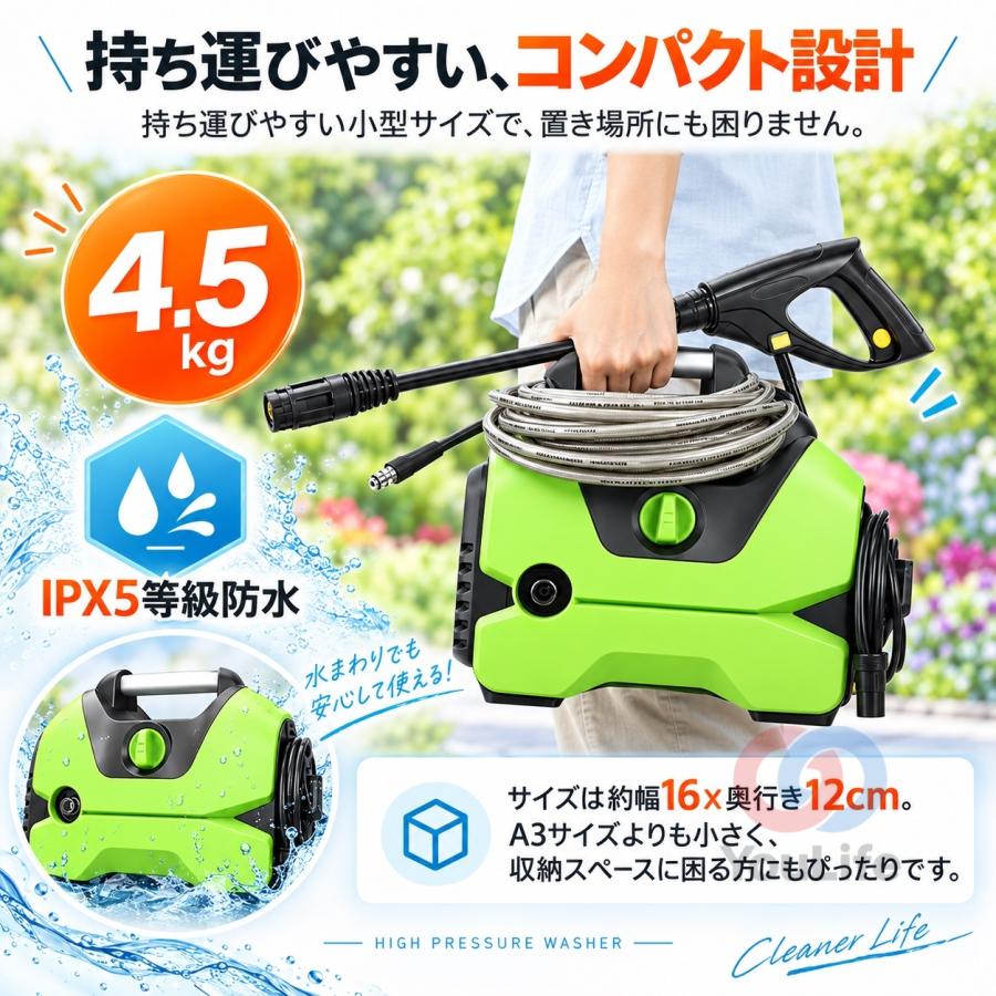 高圧洗浄機 業務用 家庭用 水道直結 AC 1200W 最大吐出圧力18MPa 軽量