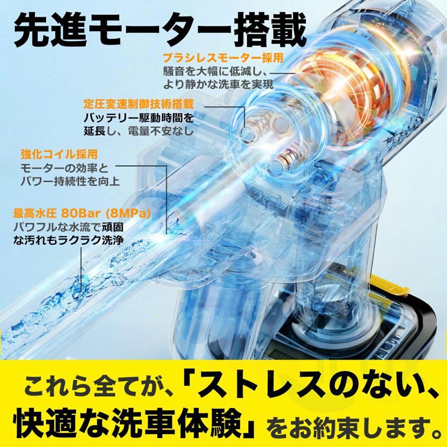 高圧洗浄機 20L折り畳みバケツ コードレス 充電式高圧洗浄機 6in1