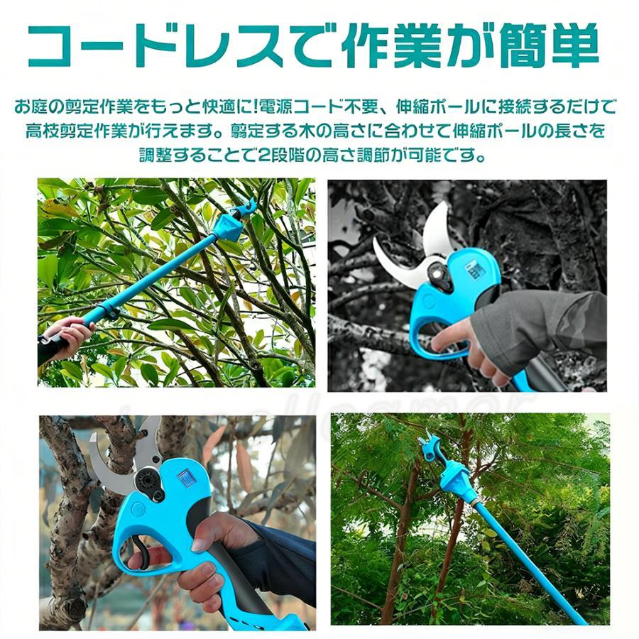2IN1 電動高枝切りバサミ 高枝切り 充電式剪定ばさみ ブラシレス