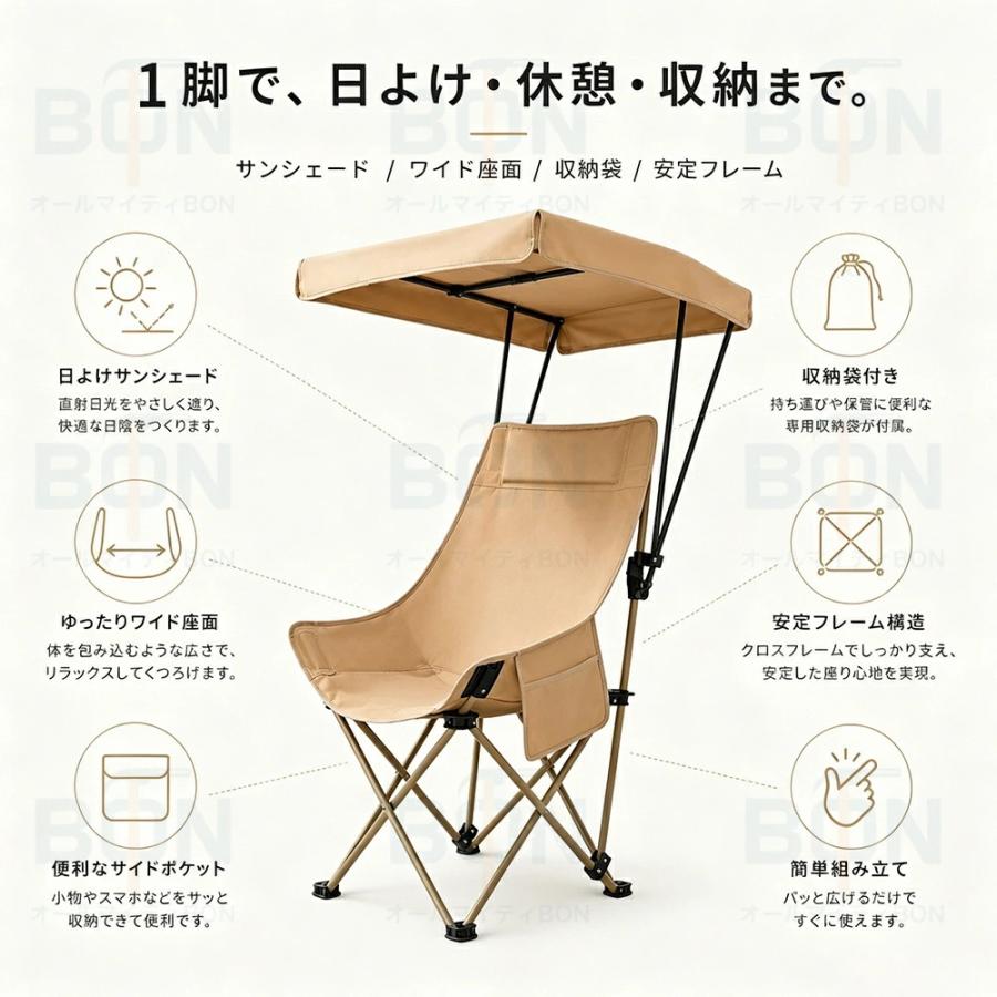 アウトドアチェア 日除け 屋根付きチェア アウトドア チェア 屋根付き